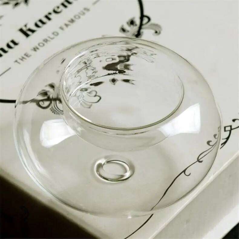 Crystal Glass Candles Hanging Tea Holders Candlestick Wedding Party Dining Home Decor Transparent Candle Stick Romantic Ornament Y260131