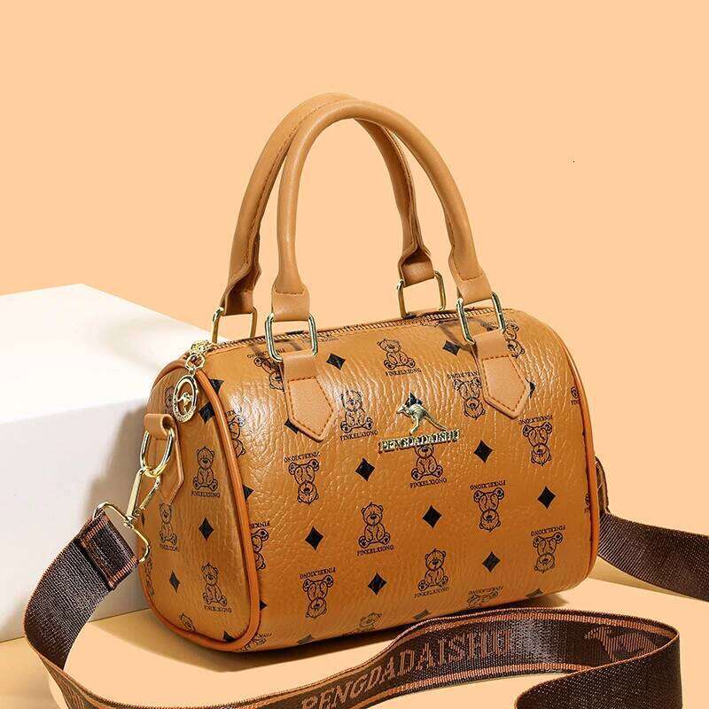 New Retro Printed Boston Handbag, Trendy Bags, Versatile Shoulder Bag, Pillow Bag