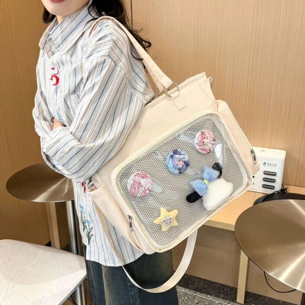 Transparent Japanese Blue Ita Badge Display Kawaii Shoulder Large Capacity Collage Student Backpacks Jk Uniform Bags