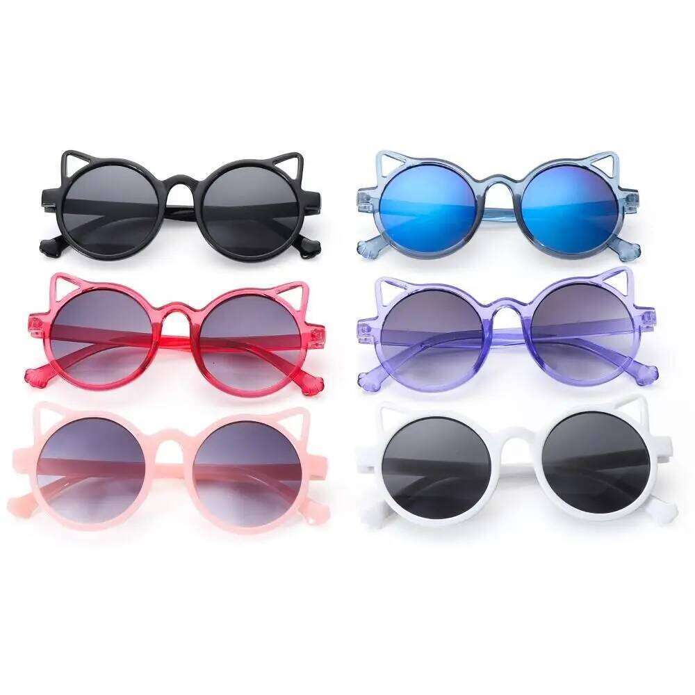 Retro Circular Frame Kids Sunglasses UV400 Protection Ocean Lenses Summer Shades Beach Travel Streetwear Eyewear for Boy & Girl H260130