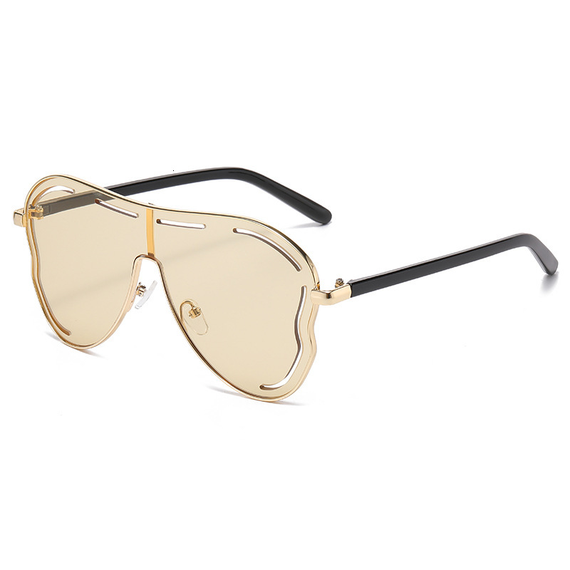 New Y2K Chic European And American Style One-Piece Large Frame Toad-Shaped Sunglasses Personality Outdoor Hollow Y2k Lenses