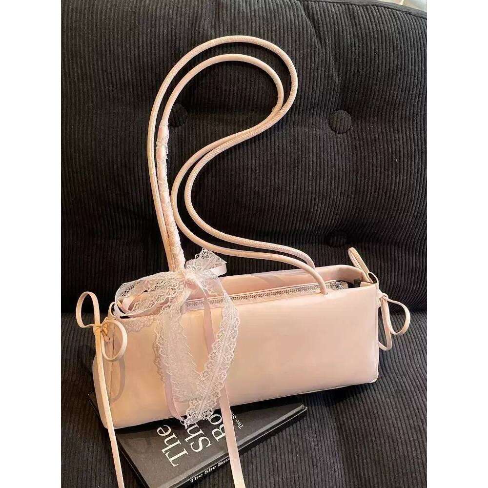 French Elegant Square Korean Bow Decoration Pu High-quality Niche Simple Ballet Style Shoulder Bag New Casual Women Bags