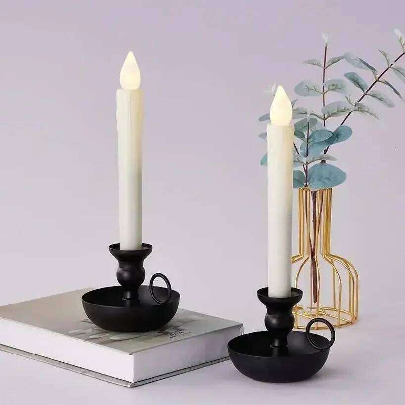 1Pc Iron Candlestick Stand Vintage Retro Style Classic Look Taper Candle Holder For Wedding Decoration Accessories Y260131