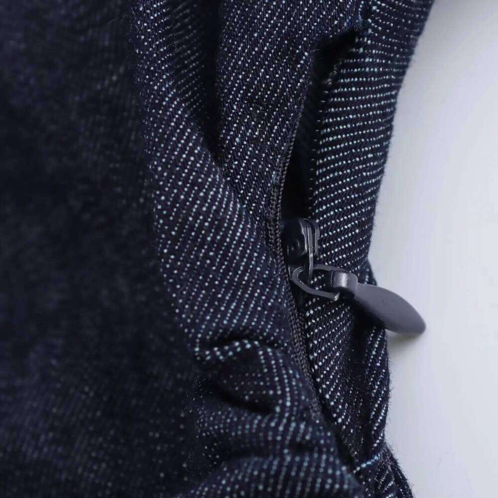 2025 Wansici Spring New 1975 series denim MIDI with lapel side zipper fashion wrinkle waist slim elegant dress XJ260225