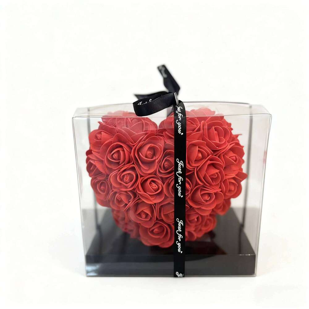 15cm Artificial Rose Flower Gift Box Valentine Mothers Day Wedding Decoration Romantic Home Decor Love Floral Arrangement Y260131