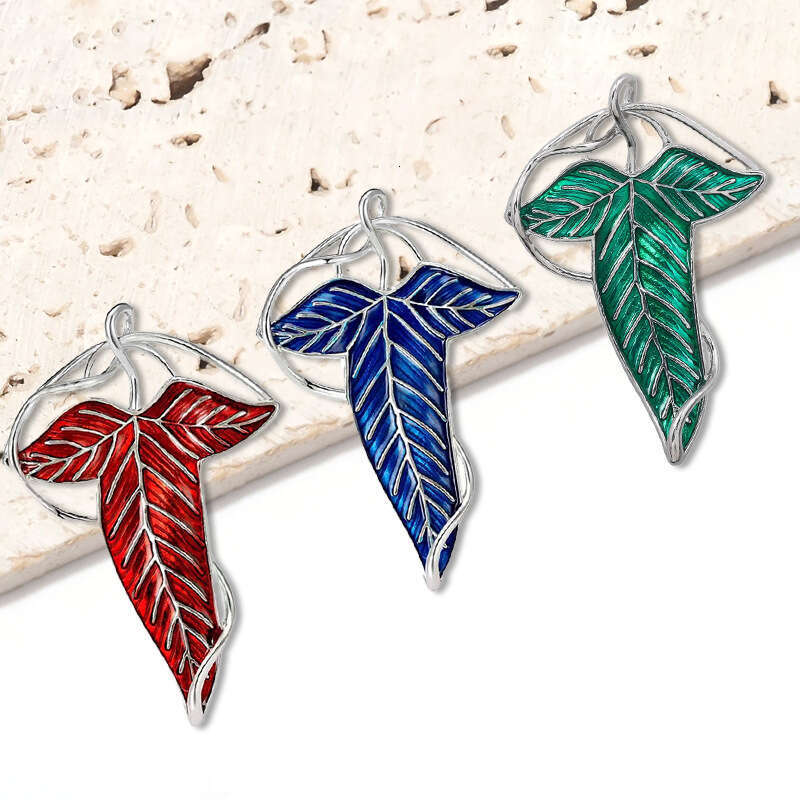 New Exquisite Alloy Enamel Leaf Simple Versatile Women's Suit Cardigan Brooch Jewelry Plant Pin