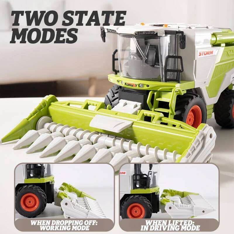 RC Farm Tractor Toy 2.4G Remote Control Combine Harvester Truck with Sounds Lights & Spray 1:24 High Simulation Toddlers Vehicle Y260131