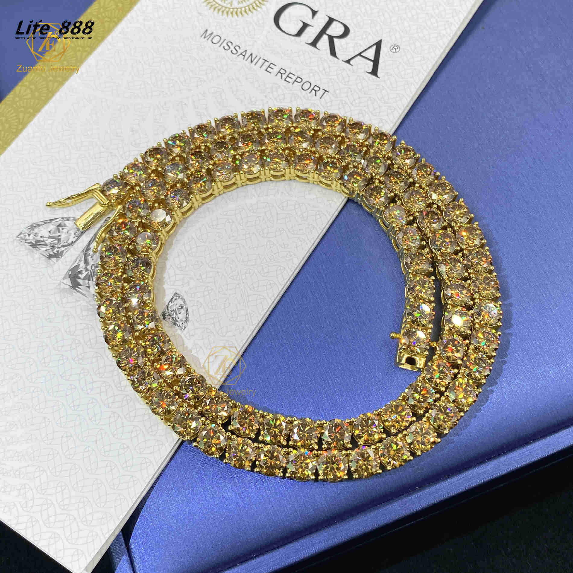 Factory Direct Moissanite Bracelet Diamond 925 Silver White D Iced Out 3mm 4mm 5mm Pink Blue Green Moissanite Tennis Bracelets