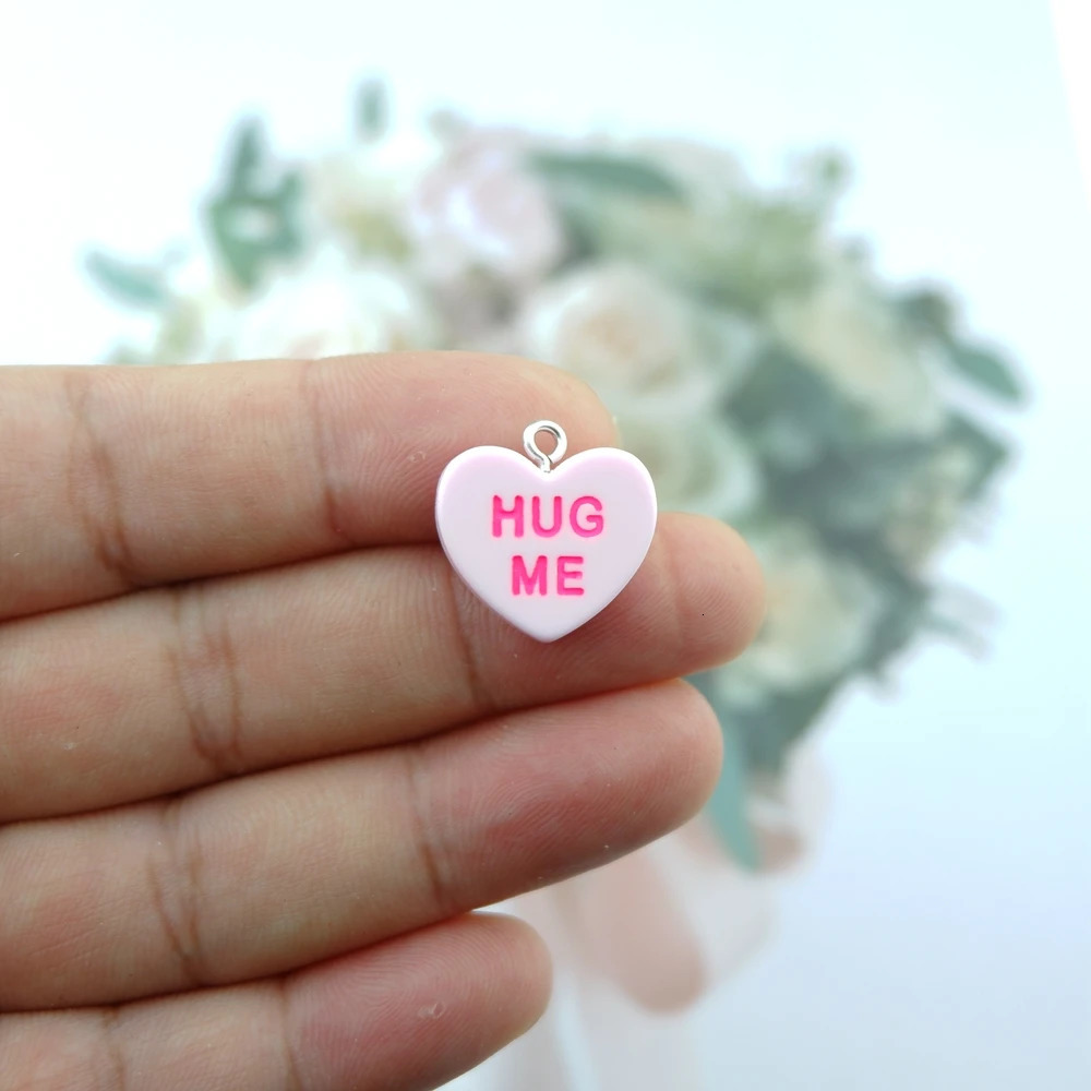Kawaii Valentines Day Heart Charms for Jewelry Making Diy Earring Bracelet Pendant Accessories Findings Wholesale Bulk 260124
