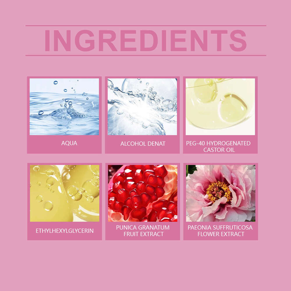 Roxelis Roll-on Pomegranate Peony Women's Elegant Daily Perfume Light and Soft Fragrance Romantic Natural Fresh Floral Scent S260131