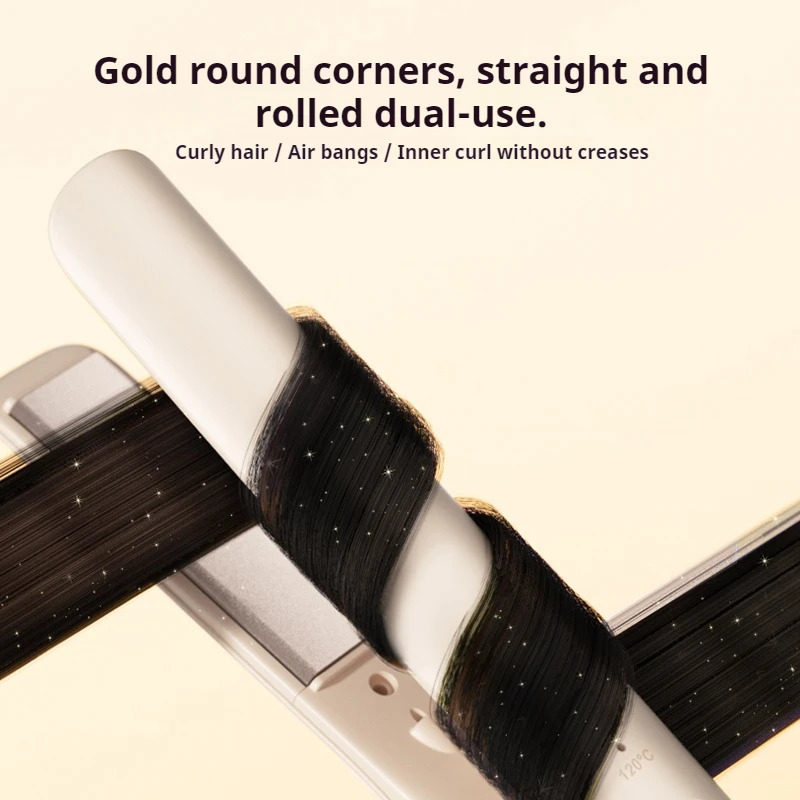 Mini Hair Flat Iron 2 in 1 Hair Straightener and Curler Portable Straightening Iron Constant Temperature 260126