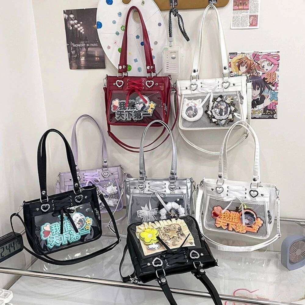 Italife Small Red Crossbody Ribbon Women Kawaii Clear Cute Shoulder Student Girl Heart Ita Bag with Insert 2026