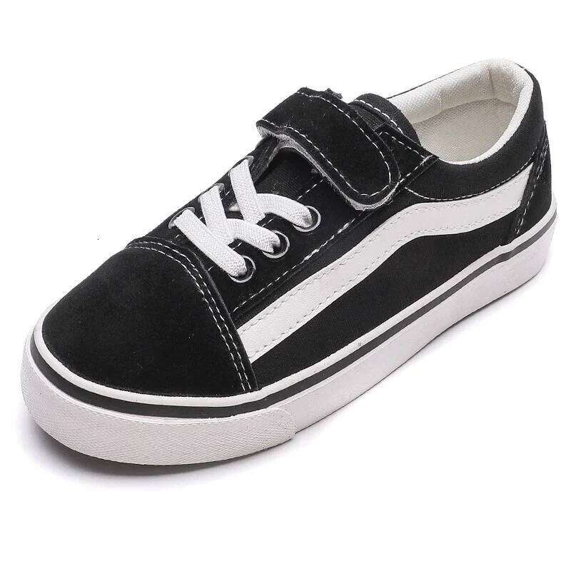 Children Spring Autumn Casual Soft Baseplate Girls Canvas Boys Fashion Cloth Shoes Striped Velcro Neutrral Low Top Y260128