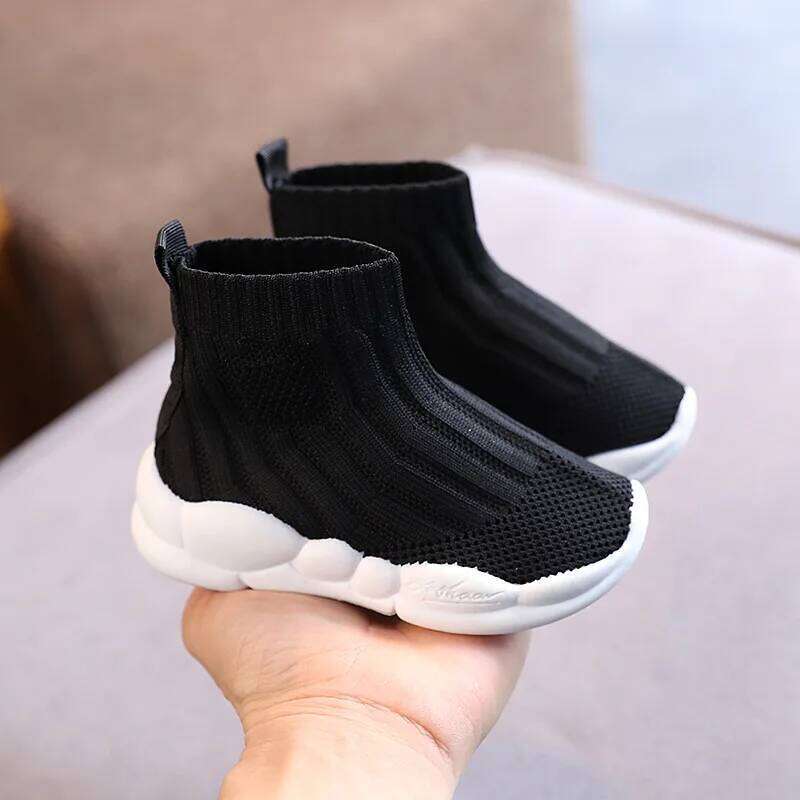 Kids Knitted Fashion High Top for Boys Girls Casual Sport Sock Sneakers 2-6 Years Children Tennis Shoes Y260128