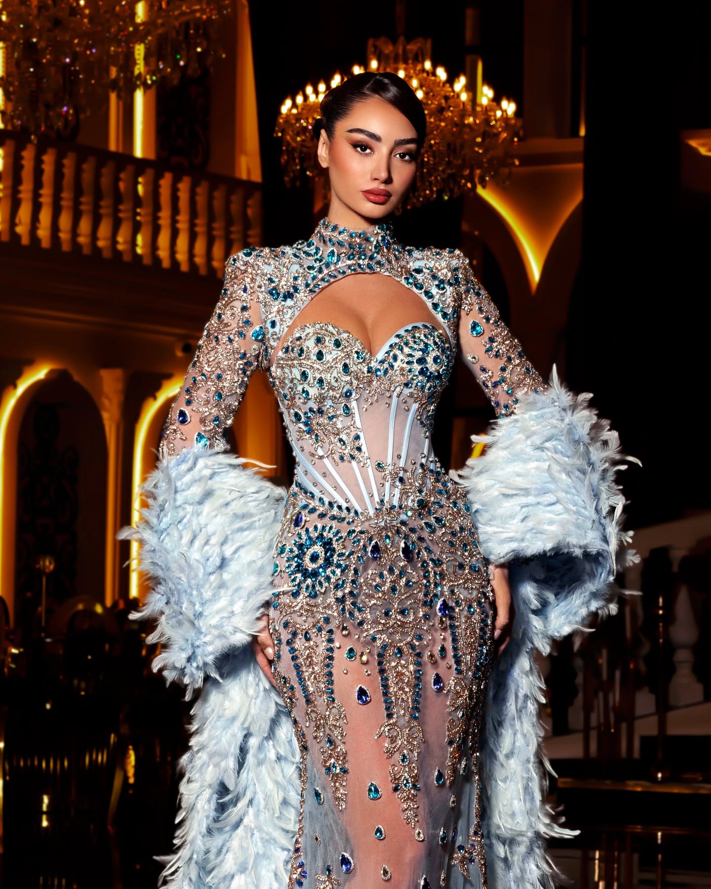 Luxury Evening Dresses Crystal Beading Strapless Prom Dress Jacket Feather Shawl See Through Mermaid Party Gowns Vestidos De Noche Plus Size