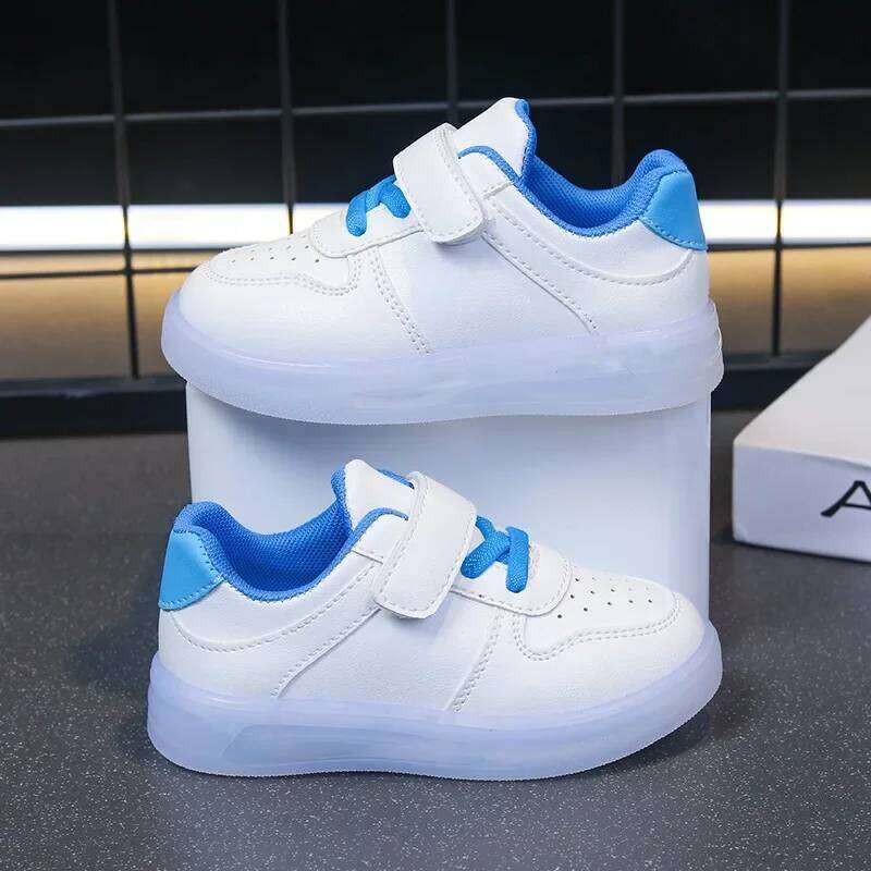 Fashion Girls' Sneakers 2025 Spring New Kids Luminous Breath Boys Shoes Anti Slip Girls Casual Shoe Zapatos Y260128