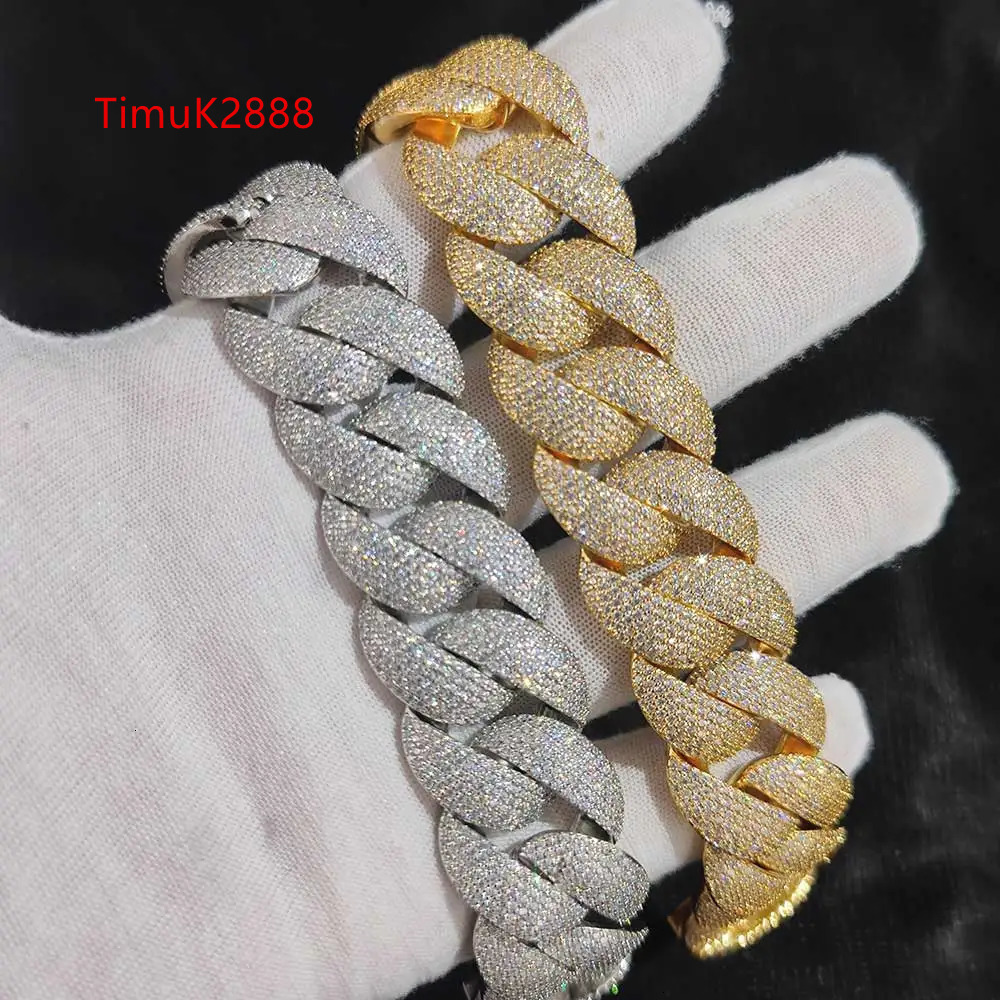 Hip Hop Jewelry Mens 22MM 6 Row Heavy Cuban Bracelet Bling Iced Out Box Buckle Copper Setting 5A Cubic Zirconia Bracelets 240226