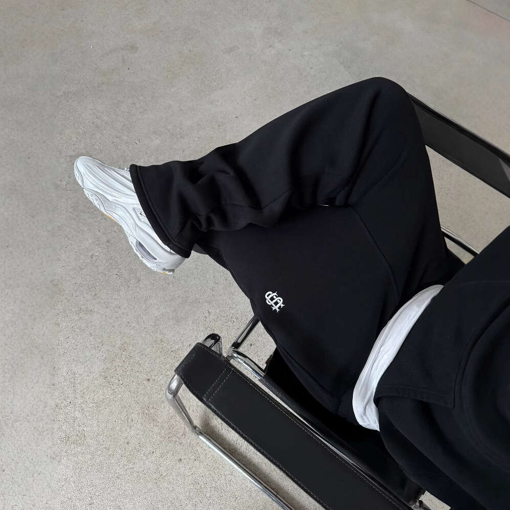 Cross-Border European and American Retro Y2K Street Style Hip-Hop Elastic Waist Zipper Loose Solid Color Sports Casual Pants