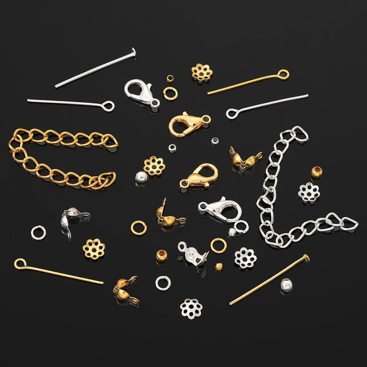15 Grid Box DIY Metal Accessories Jewelry Making Material Set For Jewelry Making Bracelet Earrings Accessories About 1260pcs 260124