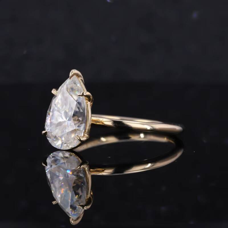 Starsgem Customize Pear Cut Wedding Ring Moissanite Diamond Pear Moissanite Ring