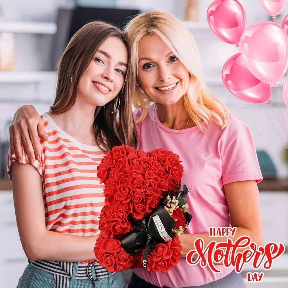 Eternal Love Mom - Rose Bear Roses, Perfect Anniversaries, Birthdays, Mother's Day, Home Decoration and Special Occasions, Gift for Girlfriend wi