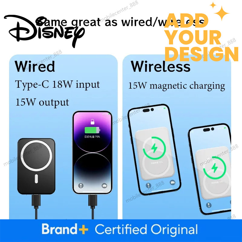 Disney official authorization Original Magsafe Magnetic Wireless Fast Charging Portable Power Bank External for Xiaomi 14 Backup Battery