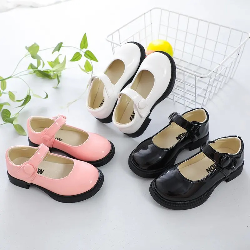 Girls Leather Shoes for Wedding Party Black White School Shoes Children Dress Shoes Princess Sweet Kids Mary Janes Classic 26-36 260124