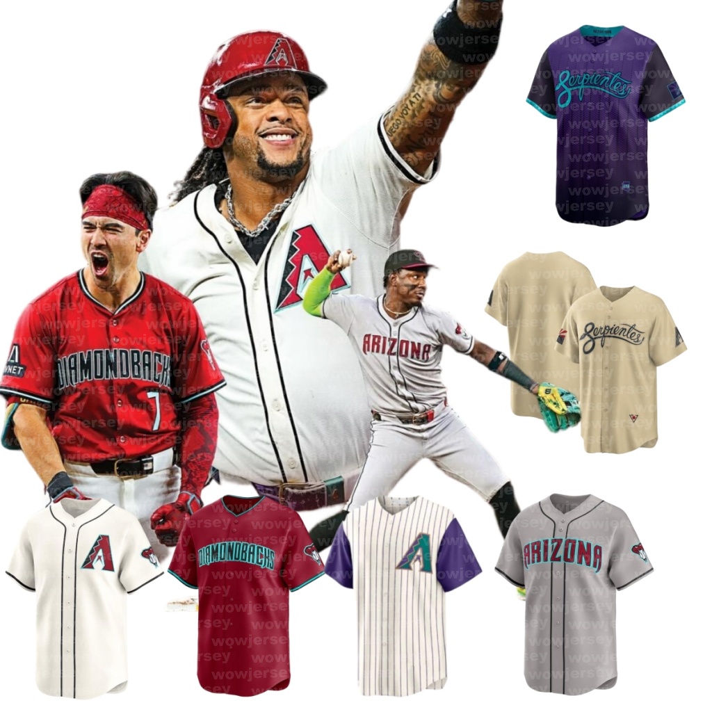Diamondbacks Baseball Jerseys Randy Johnson Corbin Carroll Ketel Marte Zac Gallen Geraldo Perdomo Lourdes Gurriel Jr Josh Naylor Eugenio Suarez Gabriel Moreno