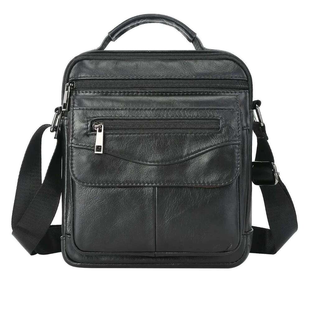 Men's Genuine Messenger Bag - Large Capacity Crossbody Shoulder Bag, Real Leather Briefcase for Business & Travel XJ260131