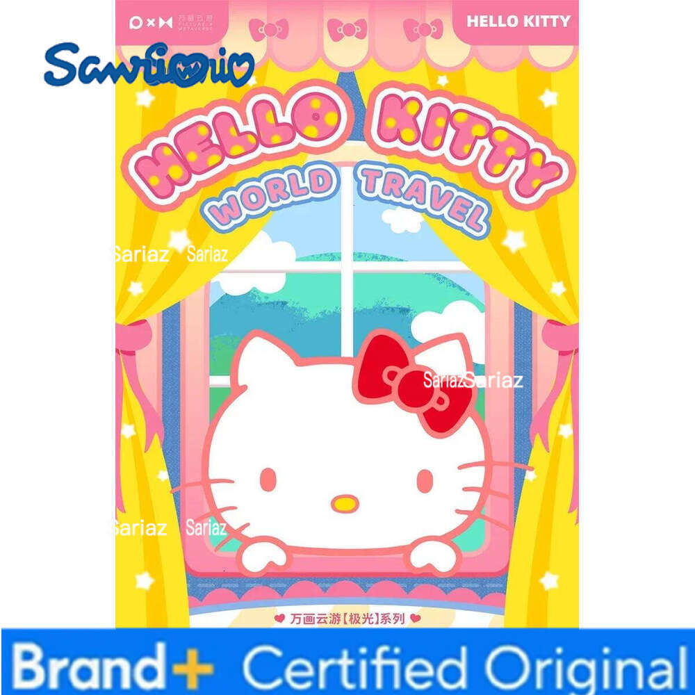 Sanrio Genuine HelloKitty Global Travel Theme Pink Cute Anime Collection Card Game Hobby Children's Toy Gift H2601301