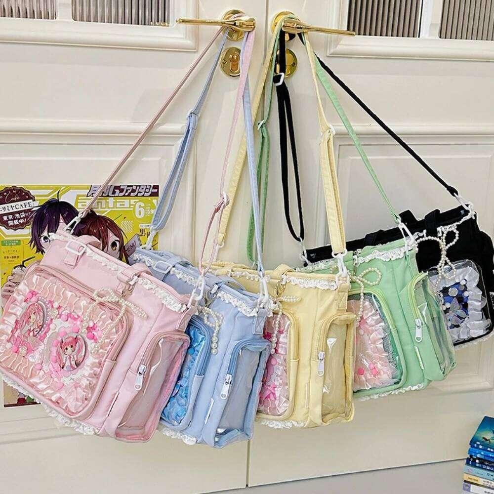 Japanese Ins Soft Girl Shoulder Y2K JK Uniform Transparent Ulzzang Ita Student Commuting Tote Bag Bolsos Para Mujer