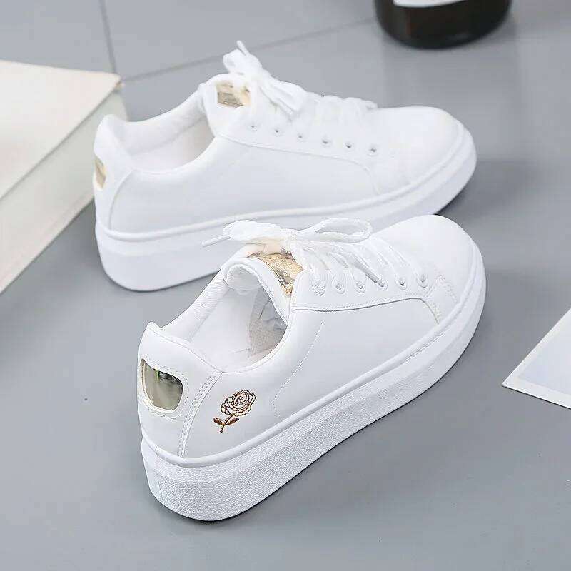 Girls Autumn Casual Soft Soled Childrens Fashion Versatile Sneakers Woman Low Top Front Lacing Solid Color Kid White Shoes Y260128