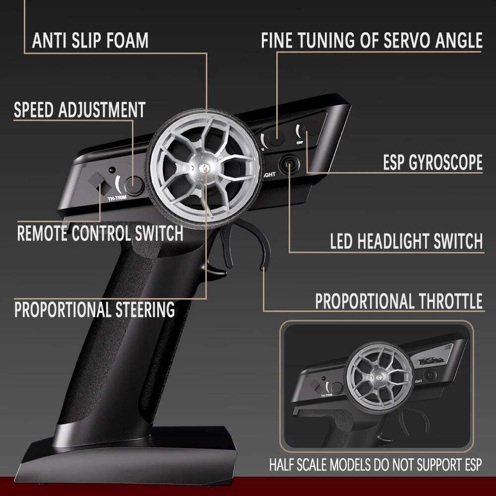 Car 1:16 Scale Remote Control Vehicle 4WD RC High Speed Drifting Cars with LED Lights and Drift Tires for Birthday 8+ Y260131