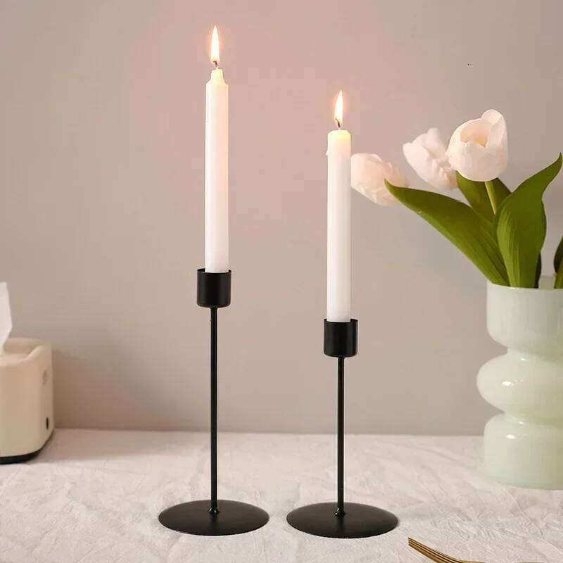 1 Piece of Simple Single Bracket Durable Iron Candle Holder Candlelight Dining Table Home Kitchen Bar Decoration Y260131