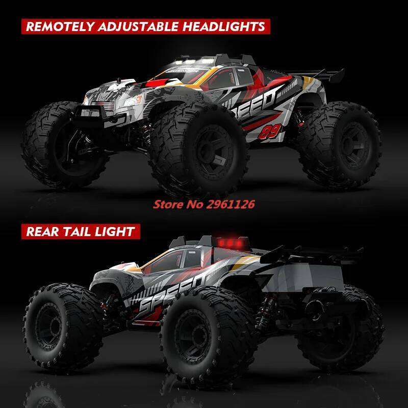2.4G 4WD Large 1:10 Drift 70KM/H Speed Alloy Material High Lighted LED Rubber Tires RC Racing Car Toy Gifts Y260131