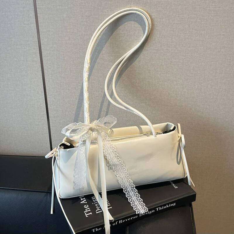 French Elegant Square Korean Bow Decoration Pu High-quality Niche Simple Ballet Style Shoulder Bag New Casual Women Bags