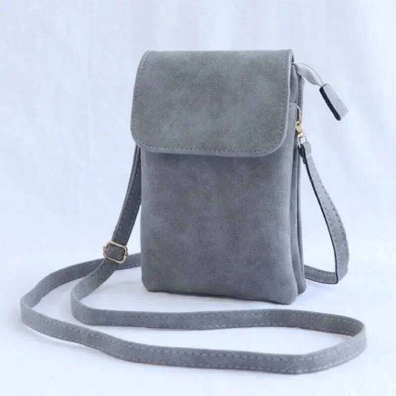 Fashion Crossbody PU Leather Mobile Phone Purse Bags Solid Flap Messenger Bag Small Female Shoulder Handbag for Women