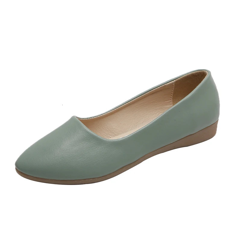 Bla Flat Leather oes Autumn Season Casual Sle Low Heel Easy to Wear Office Suitable Versatile Faionable Leisure 260126