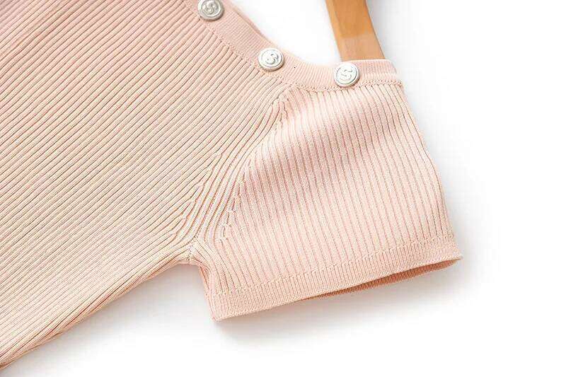 Designed Asymmetrical Shoulder Lady Summer Wear O-neck Short Sleeve Knitted Fit And Flare Women Solid Long Dress XJ260131