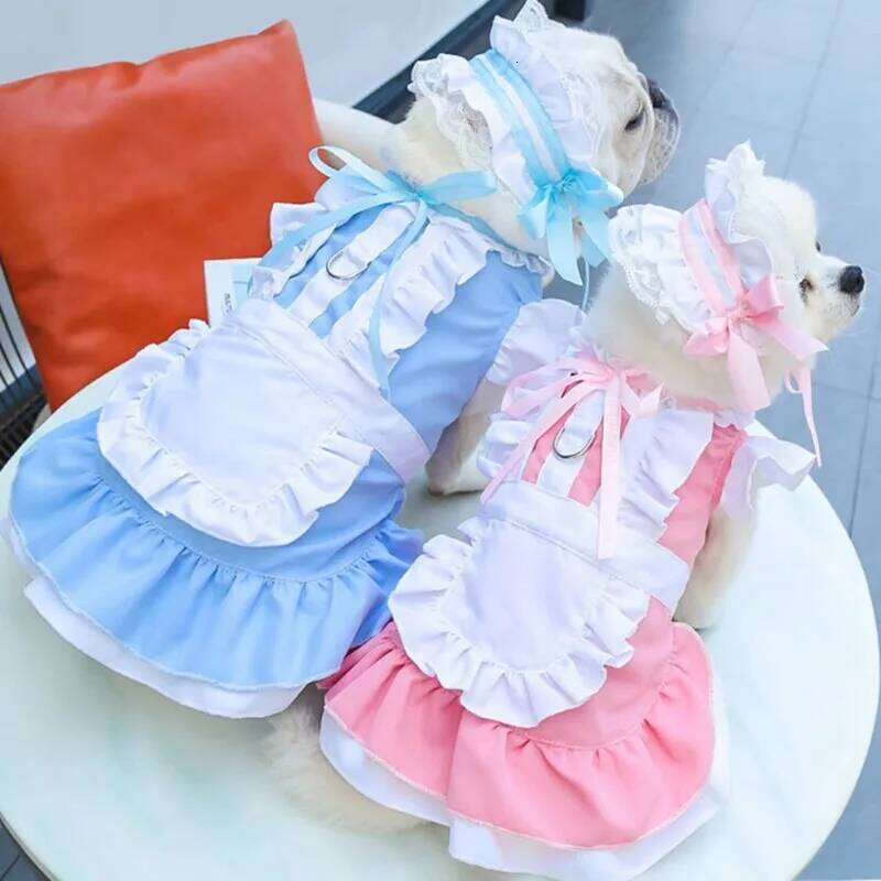 Spring Clothes Maid Dress For Small Dogs Cat Skirt Dog Summer Wedding Dresses for Chihuahua Yorkies Pet Clothing H260129