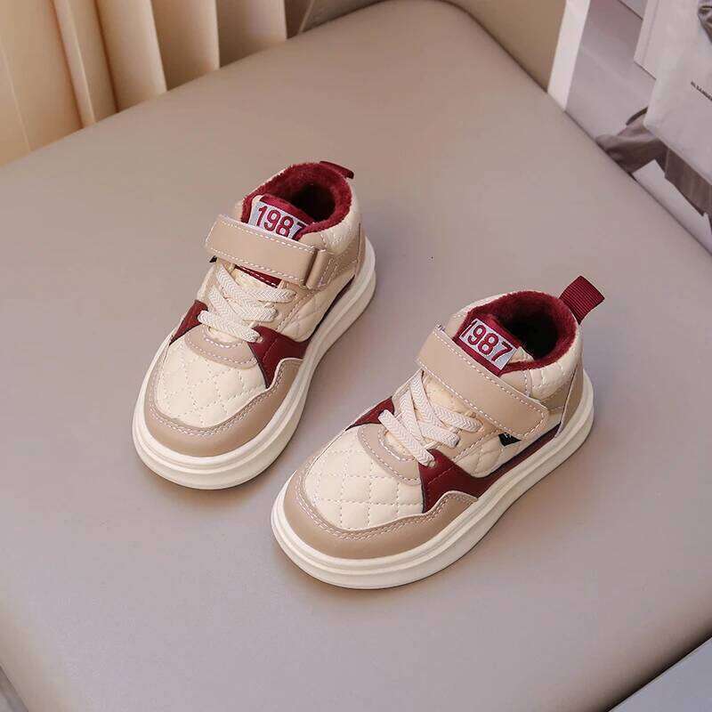 1-8 Years Old Children's Padded Sneakers Red Thickened High-top Boys Girls Cotton Winter Soft Non-slip Kids Walking Shoes Y260128