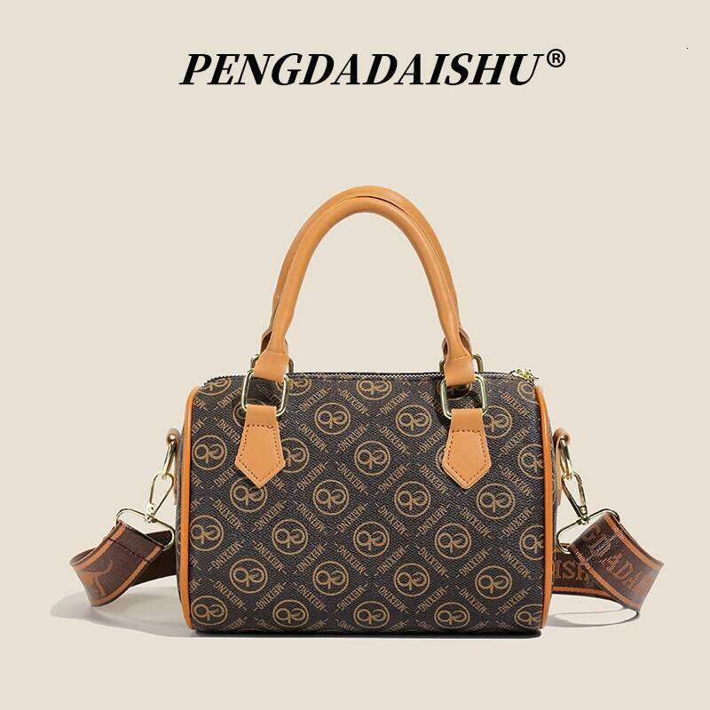 Pillow versatile handbag, aged-flower Boston bag, high-quality appearance, commuting single shoulder messenger bag