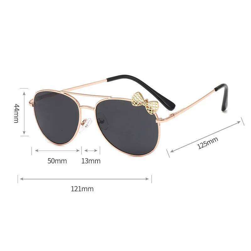 2025 Straight Metal Sunglasses Boys And Girls Baby Bowknot Children's Glasses UV400 H260130
