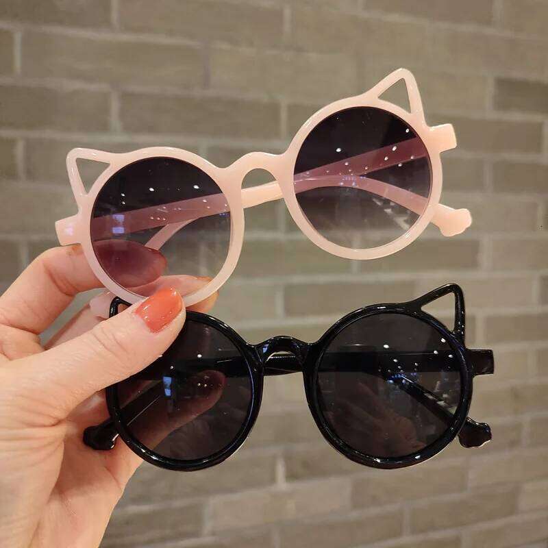 Kids Baby Girls Boys Cute Cartoon Animal Ears Glasses Outdoor Sun Protection Classic Vintage Children Sunglasses H260130