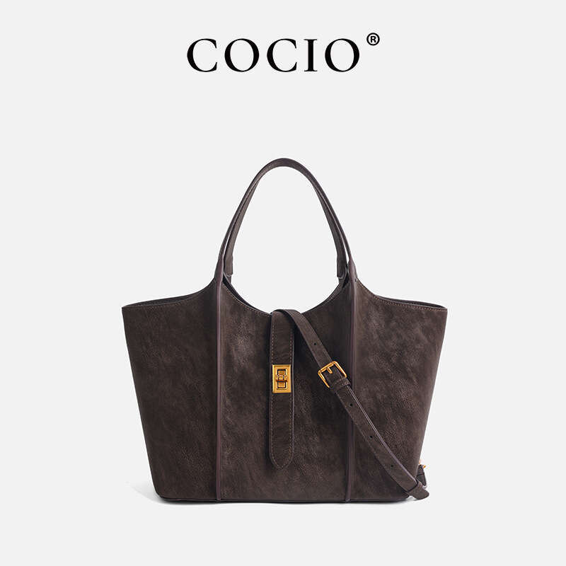 Brown Vintage Tote Niche Design Fashion Trend Handbag Large Capacity High-end Feel Shoulder Crossbody Bag