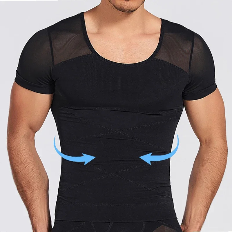 CXZD Mens Compression Shapewear Vest Undershirt Tank Top Workout Shirts Tummy Slimming Abdomen Body Shaper Waist Trainer Tops 260108