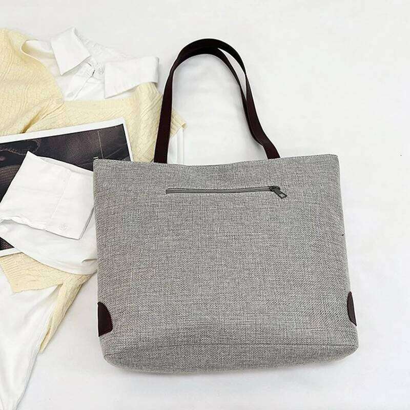 New Large Capacity Canvas Handbag for Commuting Office Women's Shopper Tote College Student Shoulder Bag Books Pack XJ260130