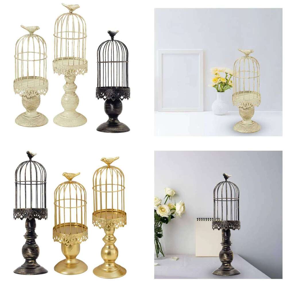 Bird Cage Candle Stand Tealight Holder Durable European Style for Wedding Party Table Living Room Decoration Ornament Y260131