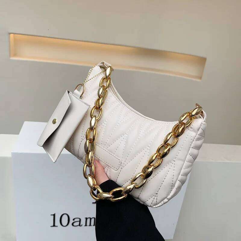 Ladies Fashion Simple Small Pleated Korean Armpit Bag Casual Handbag