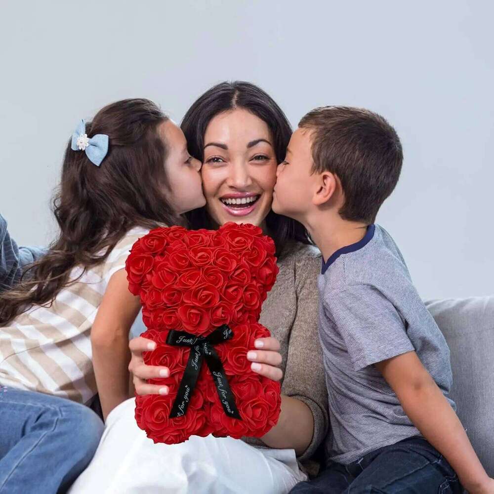 Cute Bear Rose Flower with Light Christmas Valentines Mothers Day Birthday Anniversary Gifts for Women Mom Wife Girlfriend Y260131